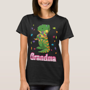 Proud Oma Dinosaur Autismus Bewusstsein Rainbow Pu T-Shirt