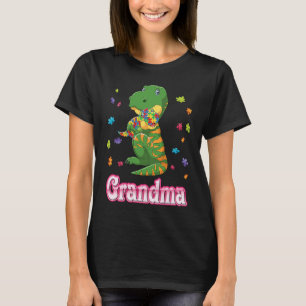 Proud Oma Dinosaur Autismus Bewusstsein Rainbow Pu T-Shirt