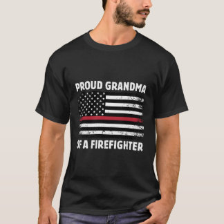Proud Oma einer Feuerwehrfamilie Thin Red Lin T-Shirt