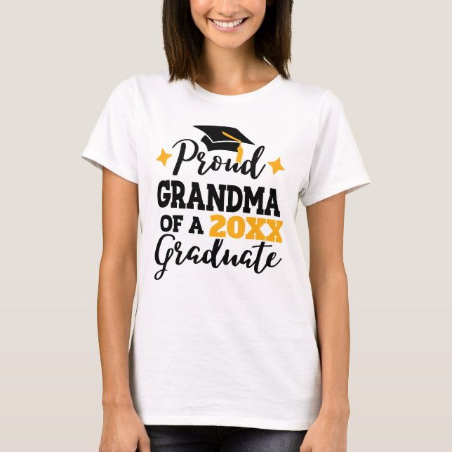 Proud Oma eines 2022-Absolventen schwarzen Goldtas T-Shirt (Vorderseite)