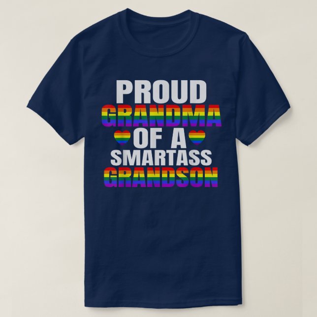 Proud Oma eines Smart Gay Son LGBTQ Pride Ga T-Shirt (Design vorne)