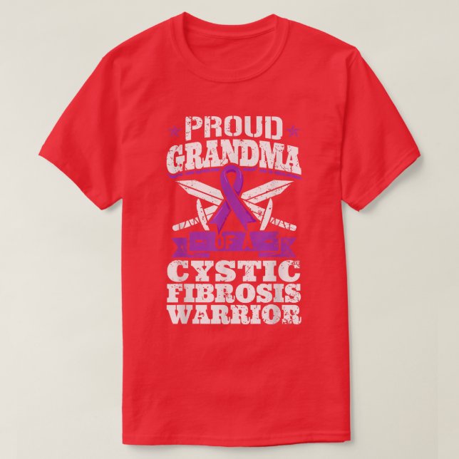Proud Oma eines zystischen Fibrose Krieger Awarene T-Shirt (Design vorne)