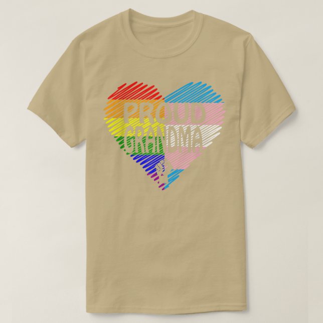 Proud Oma LGBT mit Regenbogen und Transgender Fl T-Shirt (Design vorne)