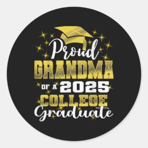 Proud Oma of 2025 Uni Graduate Family 24 G Runder Aufkleber