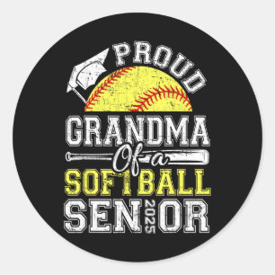 Proud Oma of a 2025 Senior Softll Graduate Runder Aufkleber