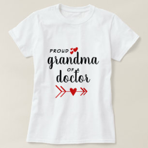 Proud Oma of a Doctor Red Hearts T-Shirt