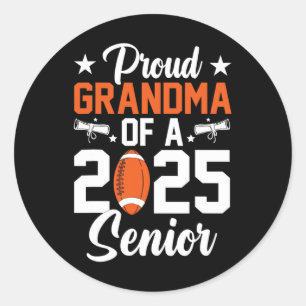 Proud Oma of a Footll Senior 2025 Abschluss Runder Aufkleber