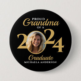 Proud Oma of a Graduate Foto & Name 2024 Button
