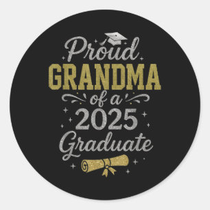 Proud Oma of a Graduate Senior Abschluss 2025 Runder Aufkleber