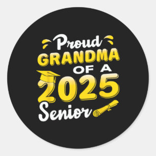 Proud Oma of a Senior Graduate 2025 Runder Aufkleber