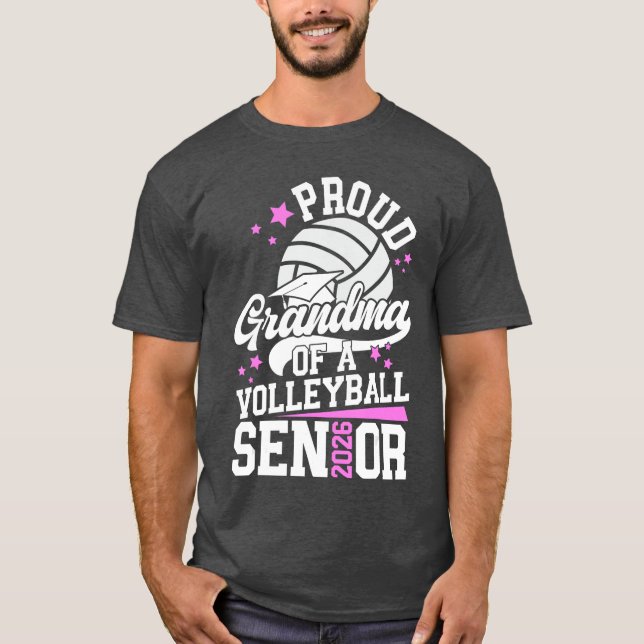 Proud Oma of A Volleyball Senior Oma 2026 T-Shirt (Vorderseite)