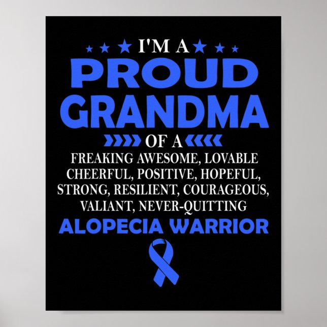 Proud Oma of Alopecia Kriegrior Poster (Vorne)