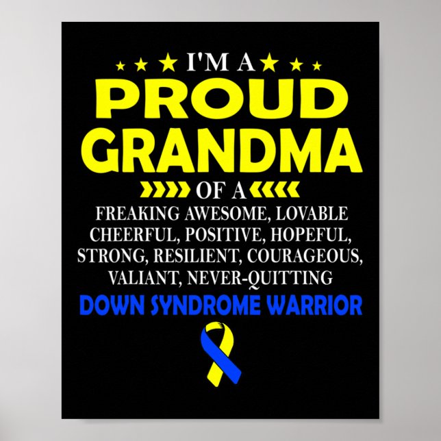 Proud Oma of Down Syndrome Warrior Poster (Vorne)