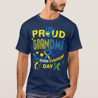 Proud Oma Ribbon Heart Down Syndrom Day T-Shirt