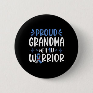 Proud Oma T1d Warrior Diabetes Awareness Bl Button