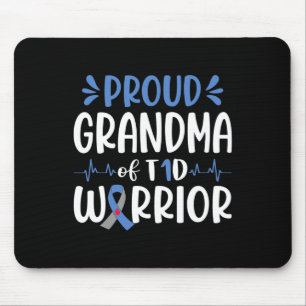 Proud Oma T1d Warrior Diabetes Awareness Bl Mousepad