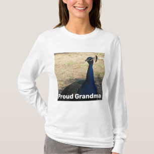 Proud Oma Vibrant Peacock Foto Nature T-Shirt