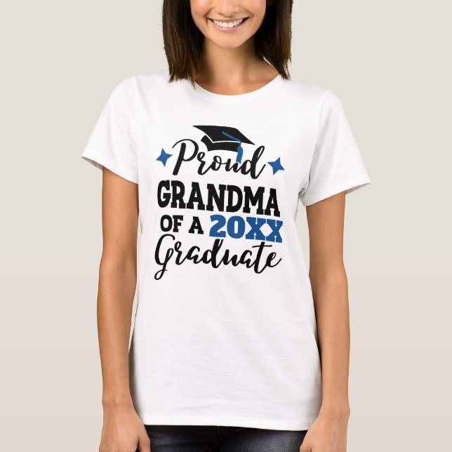 Proud Oma von 2022 Absolvent schwarzen blauen Tass T-Shirt (Vorderseite)