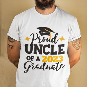 Proud Onkel 2023 Absolvent schwarzen Gold Tassel T-Shirt