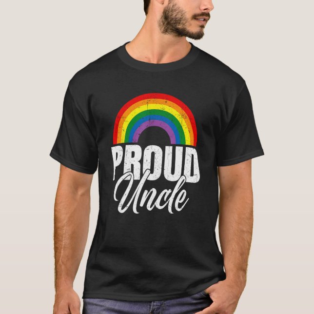 Proud Onkel Ally LGBT Lesbischer Gay Pride Monat L T-Shirt (Vorderseite)