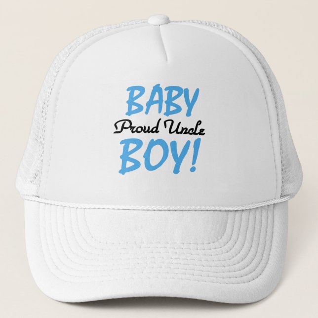 Proud Onkel Baby Boy T - Shirt und Geschenke Truckerkappe (Vorderseite)