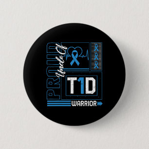 Proud Onkel T1d Warrior Ribbon Diabetes Awarene Button