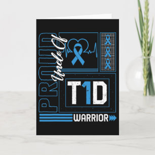 Proud Onkel T1d Warrior Ribbon Diabetes Awarene Karte