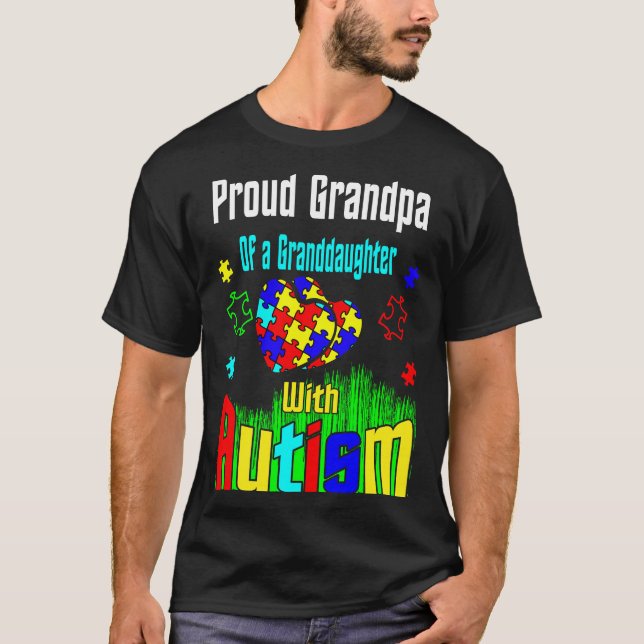 Proud Opa einer Großtochter mit Autismus T-Shirt (Vorderseite)