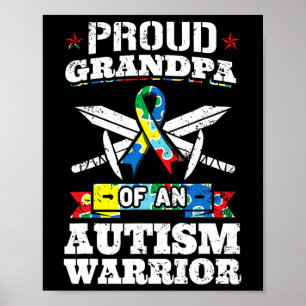 Proud Opa eines Autismus Kriegers Autistische Ware Poster