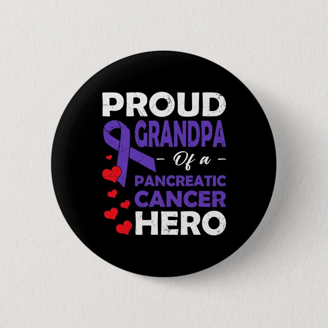 Proud Opa eines krebserregenden Helden-Kriegers Button (Vorderseite)