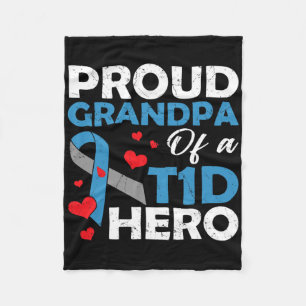 Proud Opa eines Typ 1 Diabetes Hero Warrior su Fleecedecke