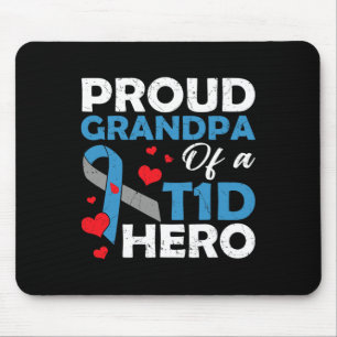 Proud Opa eines Typ 1 Diabetes Hero Warrior su Mousepad