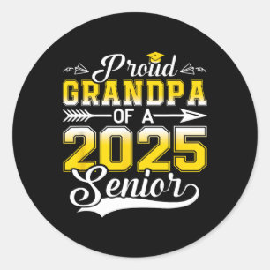 Proud Opa of a 2025 Senior Graduate Runder Aufkleber