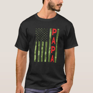 Proud Papa Funny Vatertag Camouflage American T-Shirt