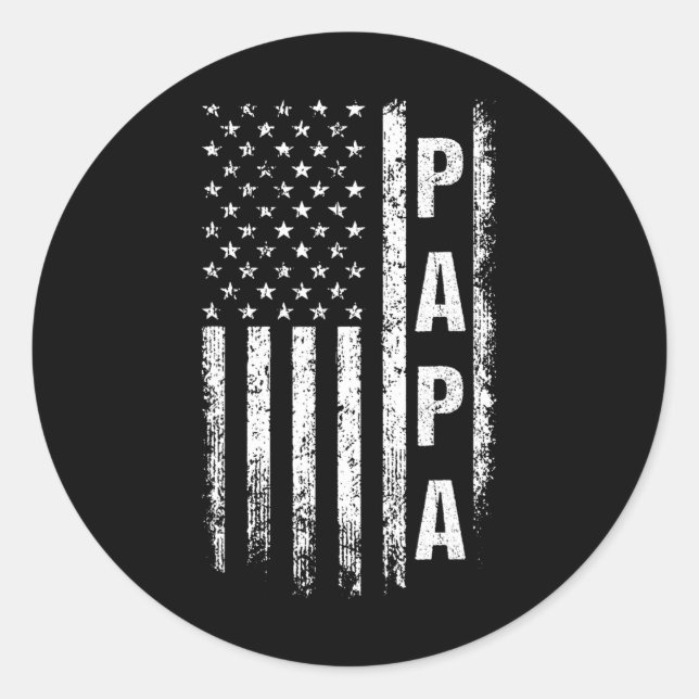 Proud Papa Funny Vathers Day 2024 Geschenke Vater  Runder Aufkleber (Vorderseite)