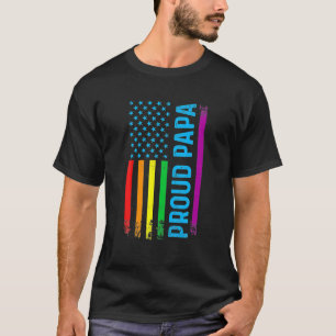 Proud Papa Grandpa Vater LGBT LGBTQ Gay Pride T-Shirt