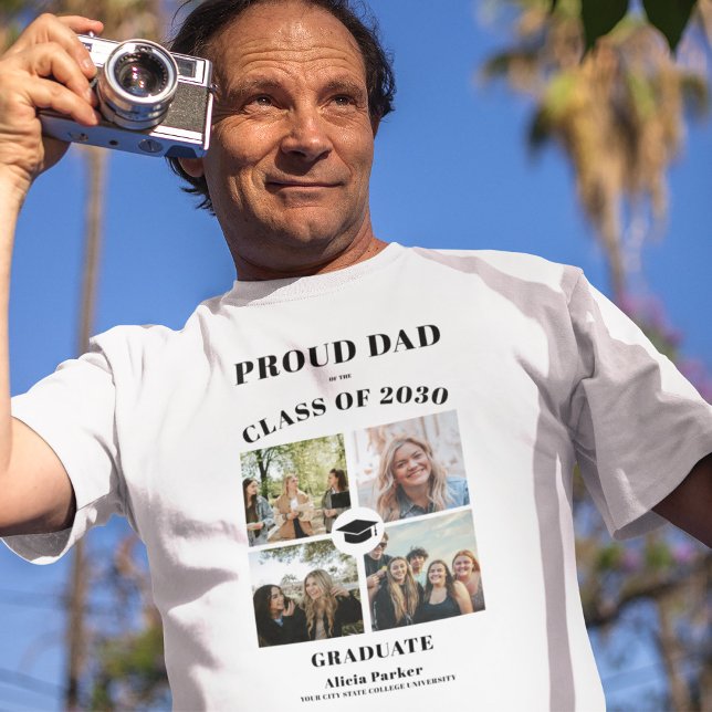 Proud Papa-Klasse von 2025 Foto-Abschluss T-Shirt (Von Creator hochgeladen)