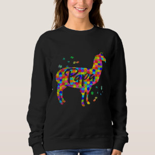 Proud Papa Llama Autism Happy Vathers Da Sweatshirt