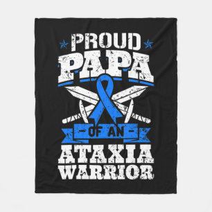 Proud Papa of a Ataxii Warrier Awareness Ribbon D Fleecedecke