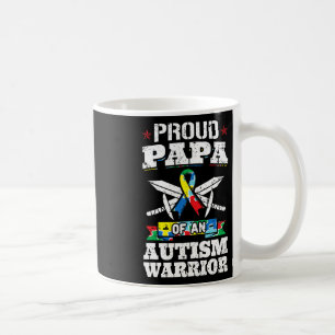 Proud Papa of a Autismus Warrior Awareness Ribbon Kaffeetasse