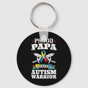 Proud Papa of a Autismus Warrior Awareness Ribbon  Schlüsselanhänger