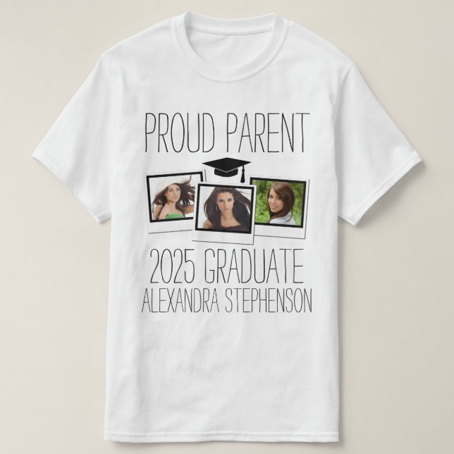 Proud Parent 2023 Graduate Abschluss Foto T-Shirt (Design vorne)