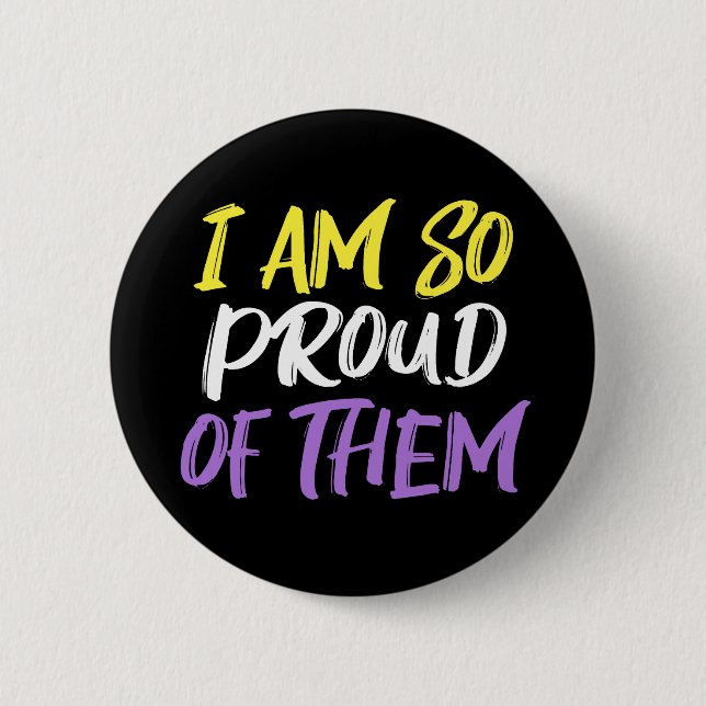 Proud Parent of Nonbinary Child Mom or Dad Button (Vorderseite)