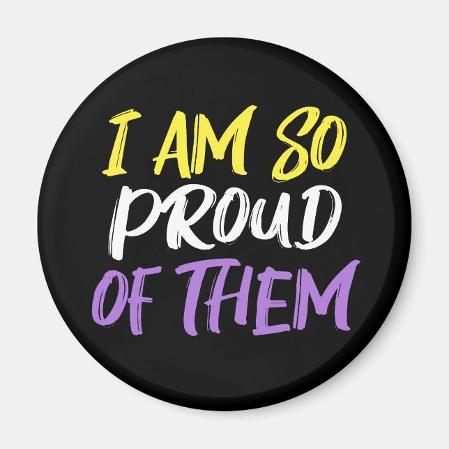 Proud Parent of Nonbinary Child Mom or Dad Magnet (Vorne)