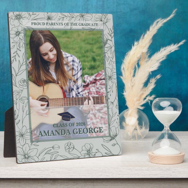 Proud Parents Graduation Photo Keepsake Fotoplatte (Seite)