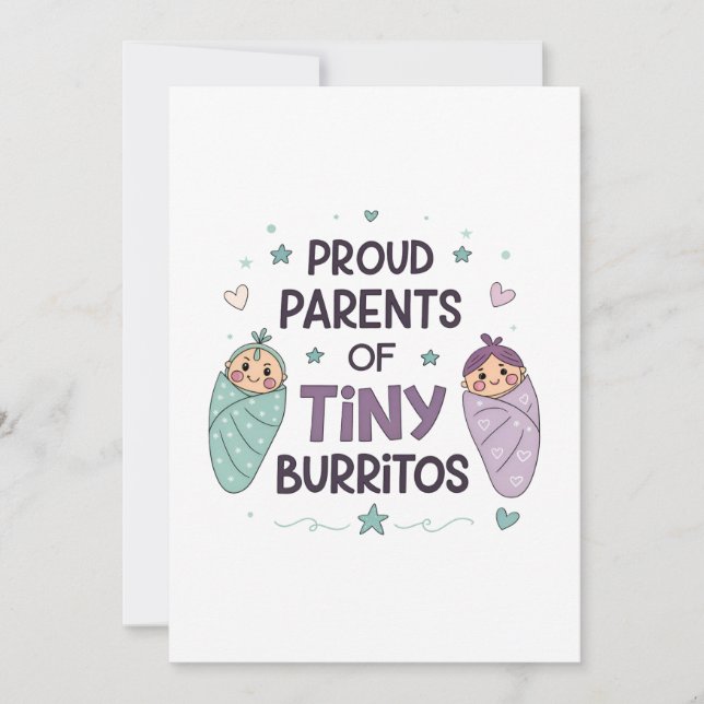 Proud Parents of Tiny Burritos Art Einladung (Vorderseite)