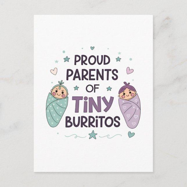 Proud Parents of Tiny Burritos Art Postkarte (Vorderseite)