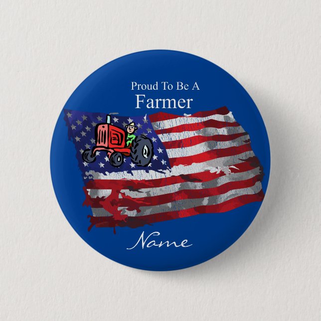 Proud Patriotic Bauer Flag Thunder_Cove Button (Vorderseite)