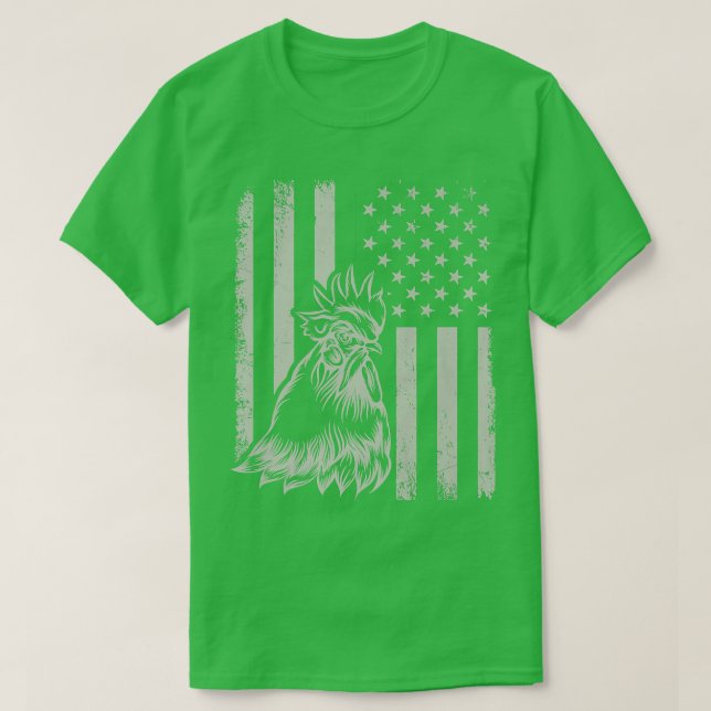 Proud Patriotic Chicken Rooster Bauer Lover Ameri T-Shirt (Design vorne)