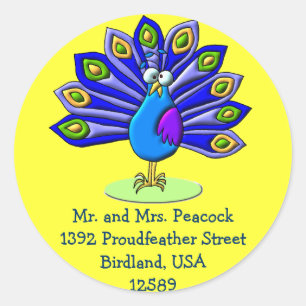 Proud Peacock Runder Aufkleber